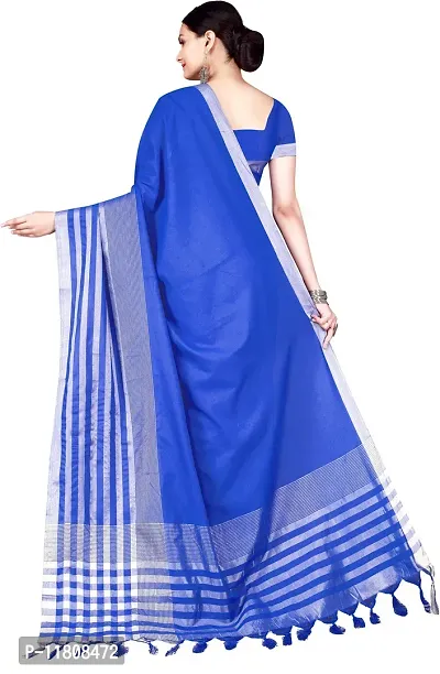 Stylish Cotton Silk Blue Bollywood Saree with Blouse piece For Women Pack Of 1-thumb4