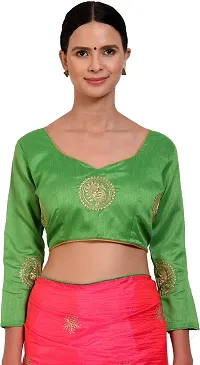 Trendy Silk Blend Saree with Blouse piece For Women-thumb3