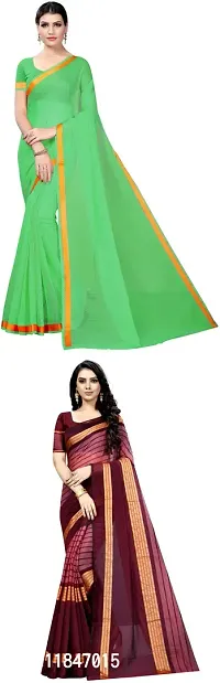 Attractive Art Silk Saree with Blouse piece For Women Pack Of 2