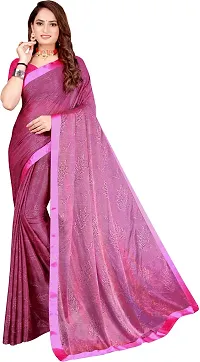 Stylish Lycra Pink Bollywood Saree with Blouse piece For Women Pack Of 1-thumb1