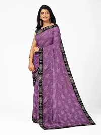 Trendy Lycra Saree with Blouse piece For Women-thumb1