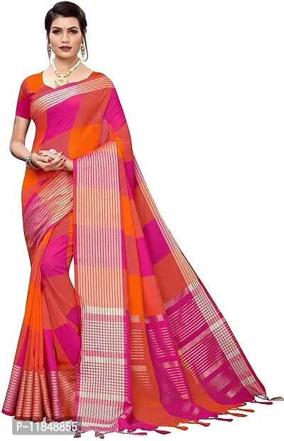 Trendy Silk Blend Saree with Blouse piece For Women-thumb0