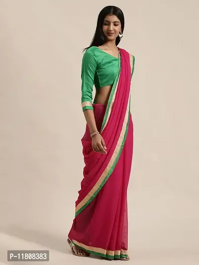 Stylish Lycra Pink Bollywood Saree with Blouse piece For Women Pack Of 1-thumb2