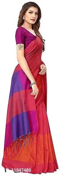 Attractive Silk Blend Saree with Blouse piece For Women-thumb4