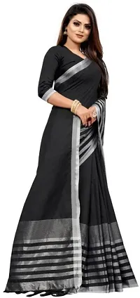 Attractive Silk Blend Saree with Blouse piece For Women-thumb3