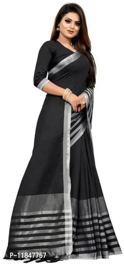 Attractive Silk Blend Saree with Blouse piece For Women-thumb4