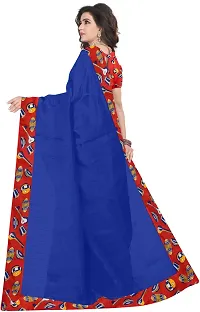 Stylish Silk Blend Blue Bhagalpuri Saree with Blouse piece For Women Pack Of 1-thumb1