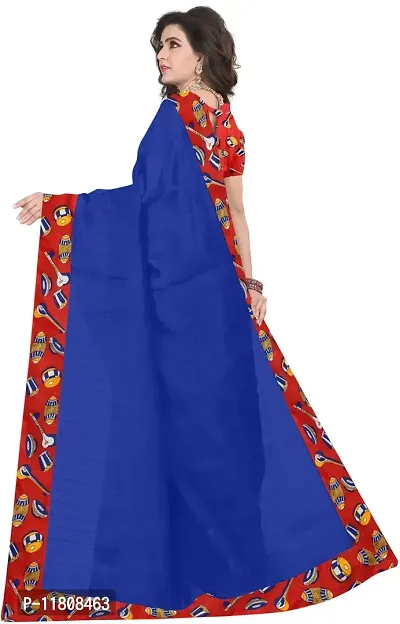 Stylish Silk Blend Blue Bhagalpuri Saree with Blouse piece For Women Pack Of 1-thumb2