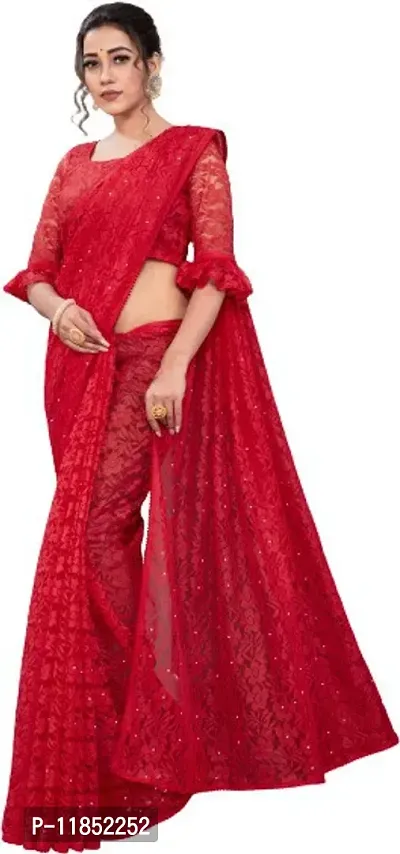 New Launched Net Saree with Blouse piece For Women-thumb5