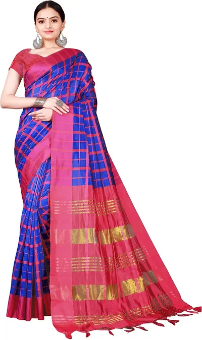 Best Selling Cotton Silk Saree with Blouse piece 