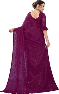 Stylish Net Magenta Bollywood Saree with Blouse piece For Women Pack Of 1-thumb1