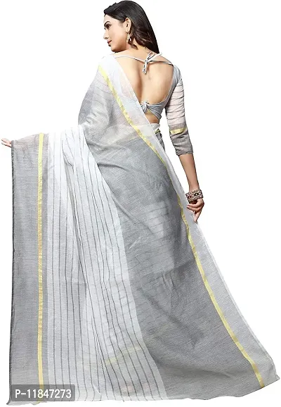 Attractive Cotton Silk Saree with Blouse piece For Women-thumb2