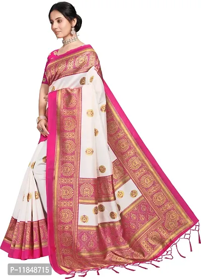 Trendy Art Silk Saree with Blouse piece For Women-thumb2