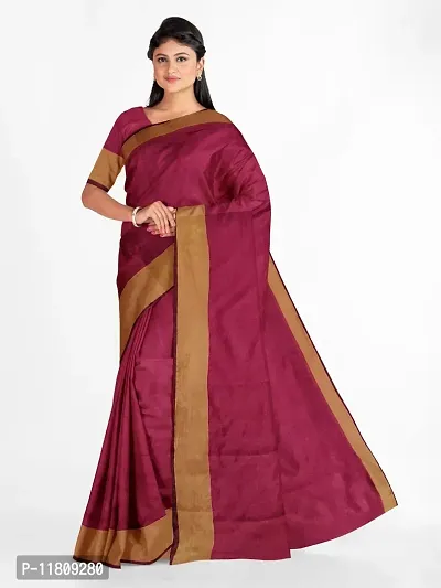 Stylish Cotton Silk Red Daily Wear Saree with Blouse piece For Women Pack Of 1