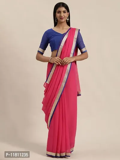 Stylish Lycra Pink Bandhani Saree with Blouse piece For Women Pack Of 1