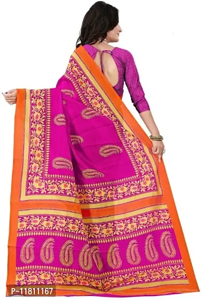 Stylish Art Silk Pink Bollywood Saree with Blouse piece For Women Pack Of 1-thumb2