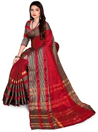 Trendy Cotton Silk Saree with Blouse piece For Women-thumb1