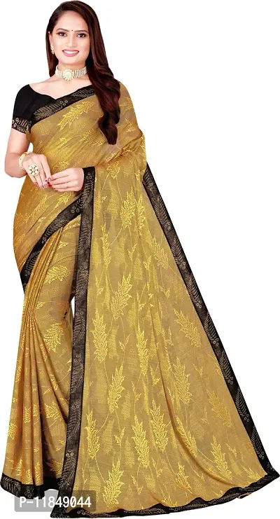 Trendy Lycra Saree with Blouse piece For Women-thumb0