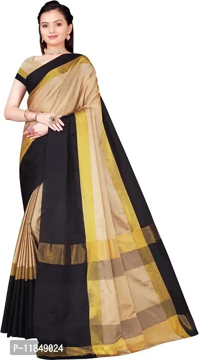 Trendy Cotton Silk Saree with Blouse piece For Women