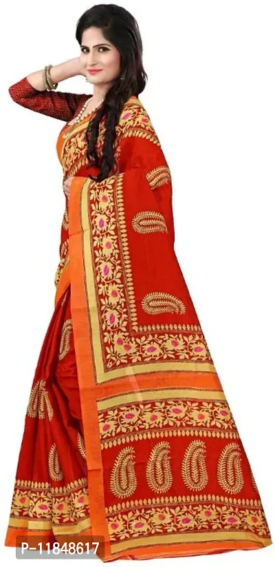 Trendy Art Silk Saree with Blouse piece For Women-thumb2