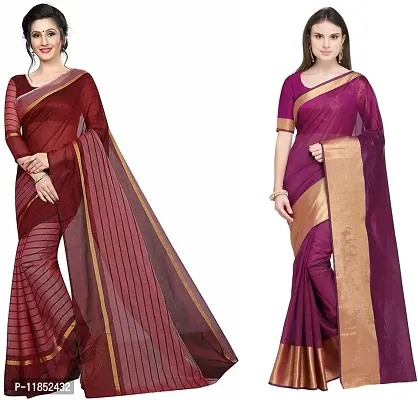 Attractive Georgette Saree with Blouse piece For Women Pack Of 2-thumb0