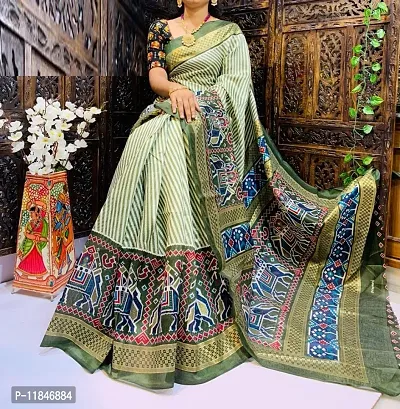 Attractive Art Silk Saree with Blouse piece For Women-thumb0