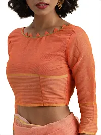 Stylish Art Silk Orange Assam Silk Saree with Blouse piece For Women Pack Of 1-thumb3