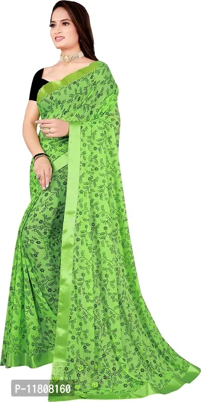 Stylish Lycra Green Bollywood Saree with Blouse piece For Women Pack Of 1