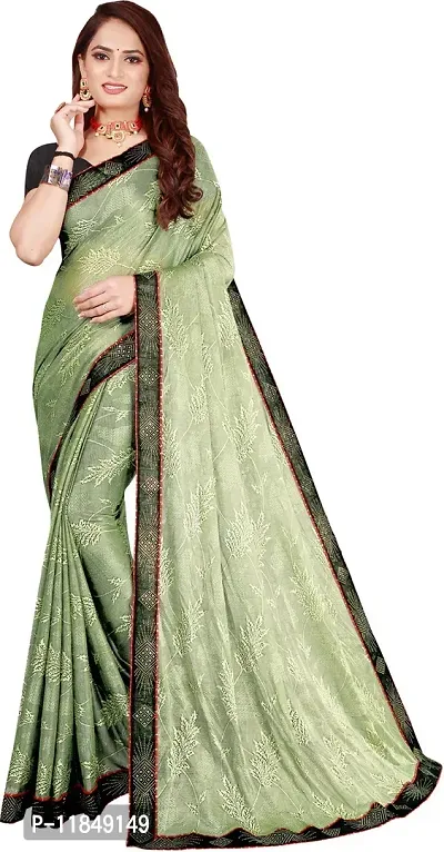 Trendy Lycra Saree with Blouse piece For Women-thumb0