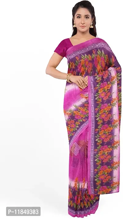 Trendy Georgette Saree with Blouse piece For Women-thumb0