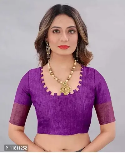 Stylish Art Silk Purple Bhagalpuri Saree with Blouse piece For Women Pack Of 1-thumb4