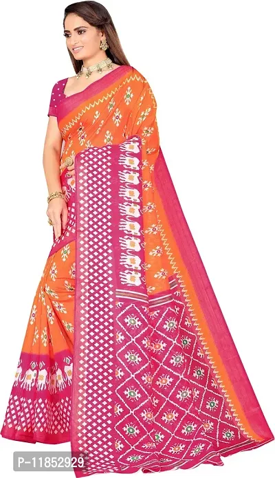 New Launched Art Silk Saree with Blouse piece For Women-thumb3