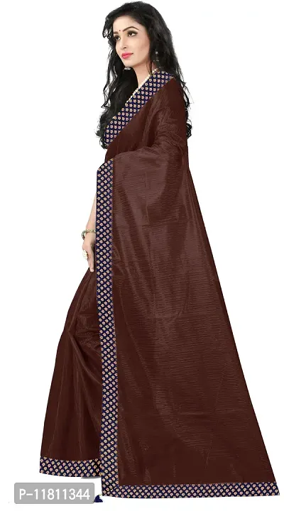 Stylish Cotton Blend Brown Bollywood Saree with Blouse piece For Women Pack Of 1-thumb0