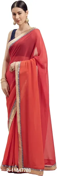 Attractive Georgette Saree with Blouse piece For Women-thumb3