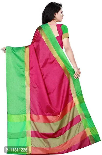 Stylish Silk Blend Multicoloured Assam Silk Saree with Blouse piece For Women Pack Of 1-thumb2