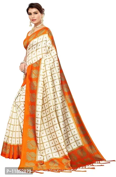 New Launched Art Silk Saree with Blouse piece For Women-thumb2