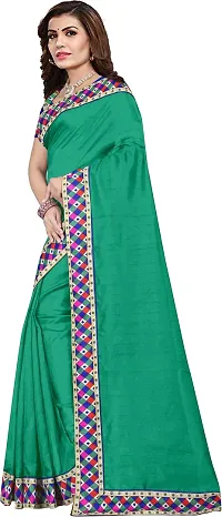 Trendy Silk Blend Saree with Blouse piece For Women-thumb2