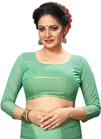 Stylish Cotton Silk Light Green Bollywood Saree with Blouse piece For Women Pack Of 1-thumb2