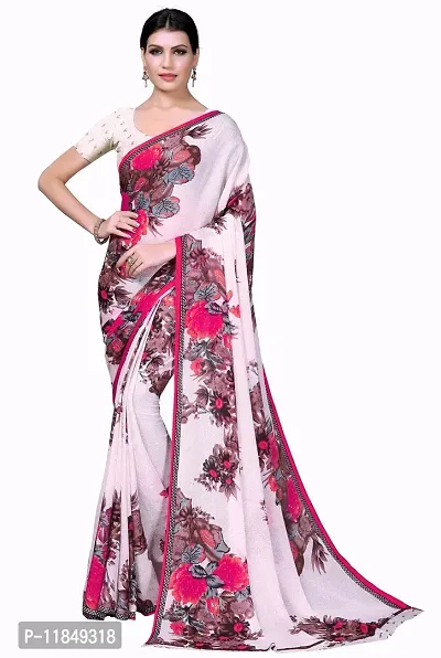 Trendy Georgette Saree with Blouse piece For Women-thumb0