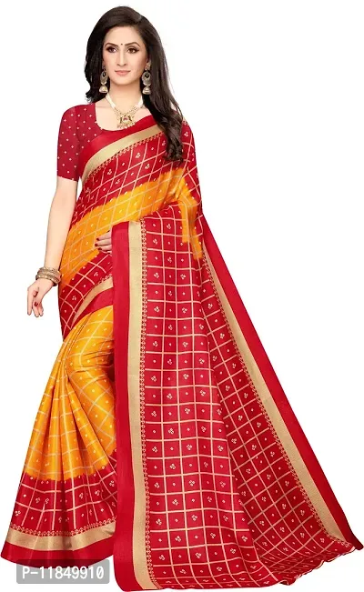 Trendy Silk Blend Saree with Blouse piece For Women