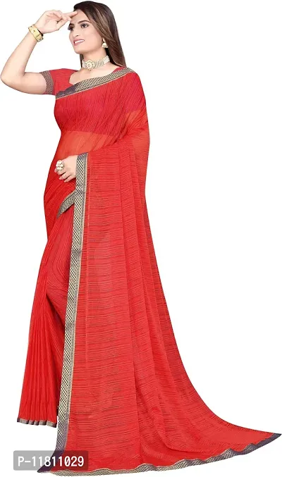 Stylish Lycra Red Bollywood Saree with Blouse piece For Women Pack Of 1-thumb2