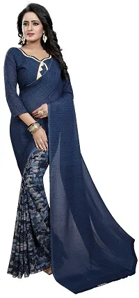 Attractive Georgette Saree with Blouse piece For Women Pack Of 2-thumb3