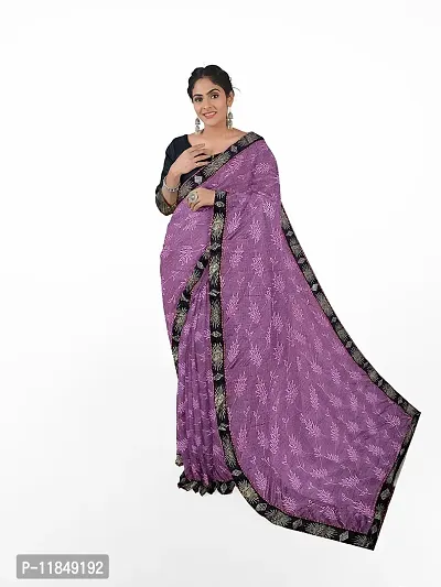 Trendy Lycra Saree with Blouse piece For Women