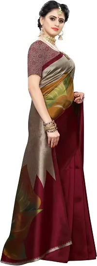 New Launched Art Silk Saree with Blouse piece For Women-thumb2