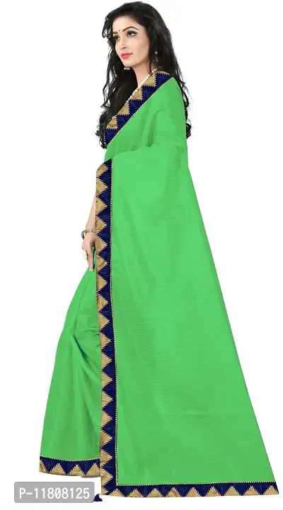 Stylish Art Silk Green Bollywood Saree with Blouse piece For Women Pack Of 1-thumb2