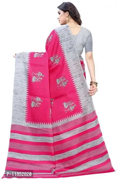 New Launched Art Silk Saree with Blouse piece For Women-thumb4