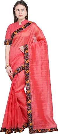 Stylish Fancy Silk Blend Saree With Blouse Piece For Women