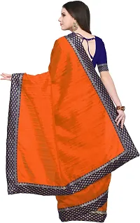 Stylish Art Silk Orange Bollywood Saree with Blouse piece For Women Pack Of 1-thumb2