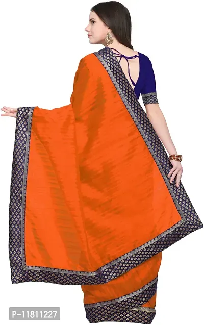 Stylish Art Silk Orange Bollywood Saree with Blouse piece For Women Pack Of 1-thumb3