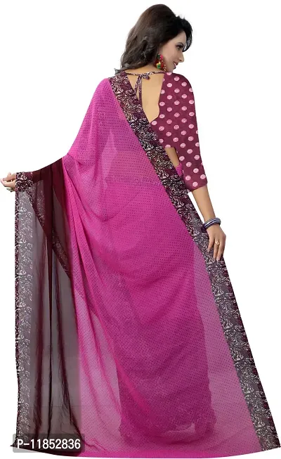 New Launched Georgette Saree with Blouse piece For Women-thumb3